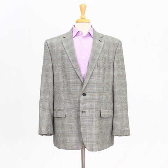 Ralph Lauren 46R Beige Blazer Sport Coat Jacket 2-Button Check T387